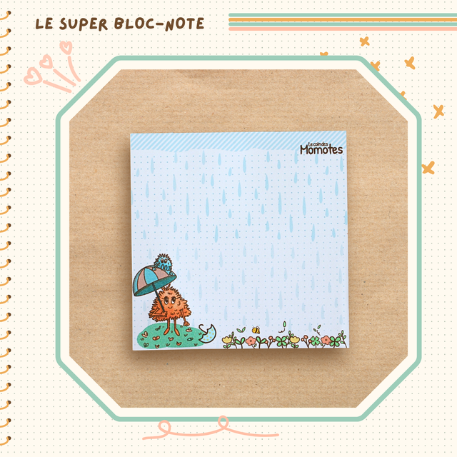 Bloc note illustré Momote Parapluie