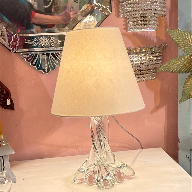 Französische Tischleuchte Baccarat aus Kristallglas signiert