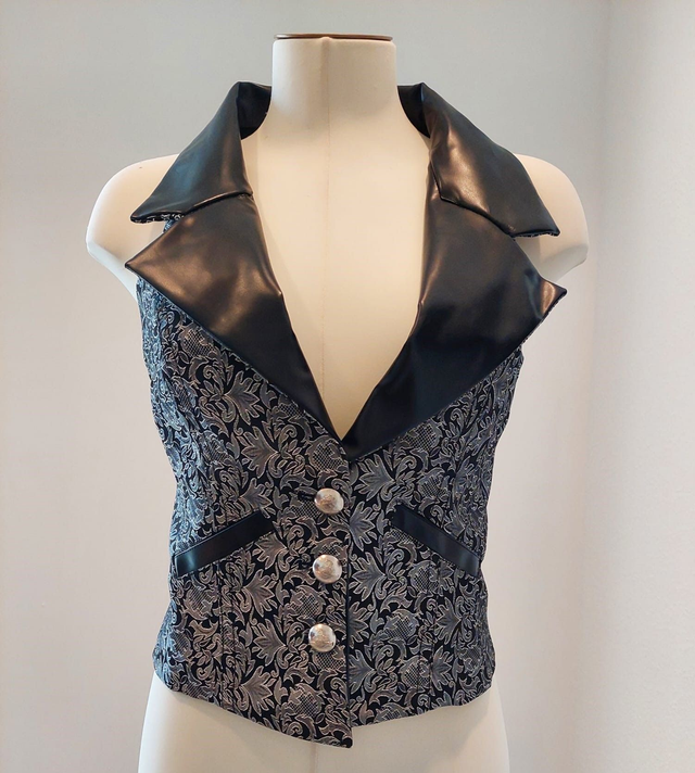 Camille Silver Black Waistcoat 