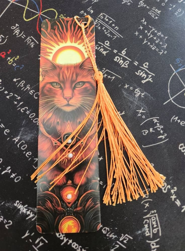 Marque page  "chat soleil " 