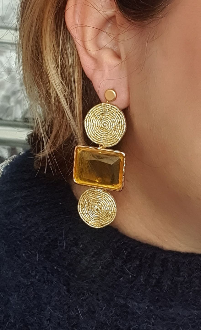 Boucles d'oreilles Tourbillons jaune