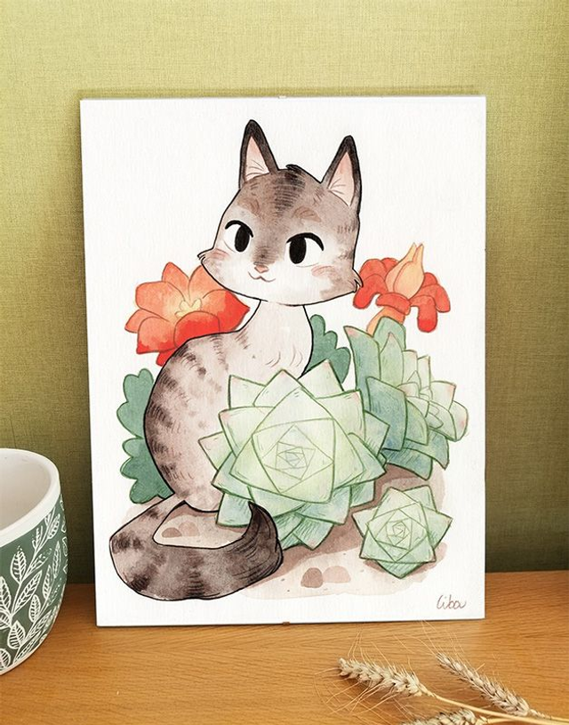 Print | Chat Plante grasse