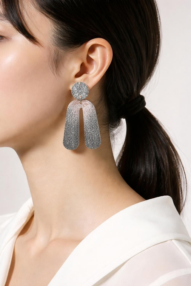 Boucles Arche - Collection Nude argenté 