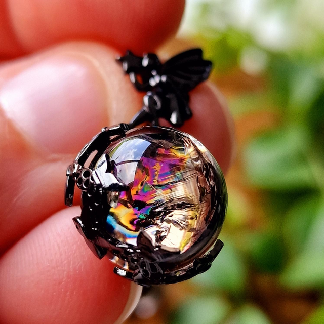 Smokey Quartz Fairy Pendant on leather cord 