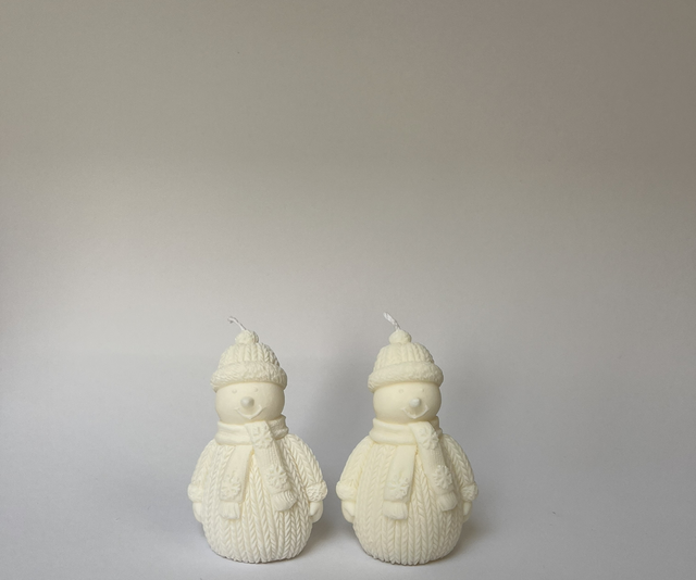 Sneeuwpop kaars (2x)