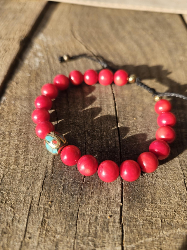 Bracelet femme corail bambou