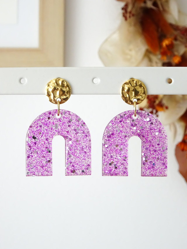 Arc : paillettes rose, mauve