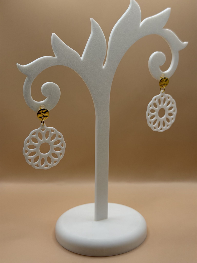 Boucles d'oreilles Rosace - Attaches dorées