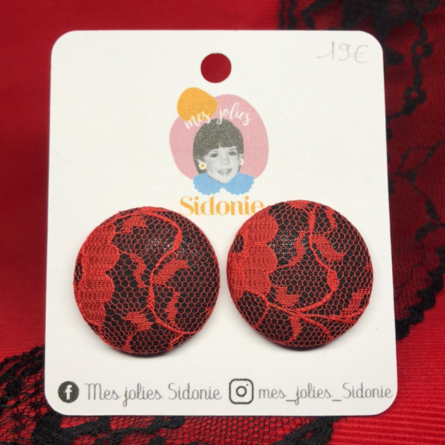 Sidonie noire dentelle rouge