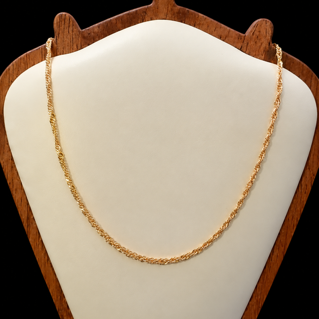 9ct Gold Double Link Twist Curb Chain 