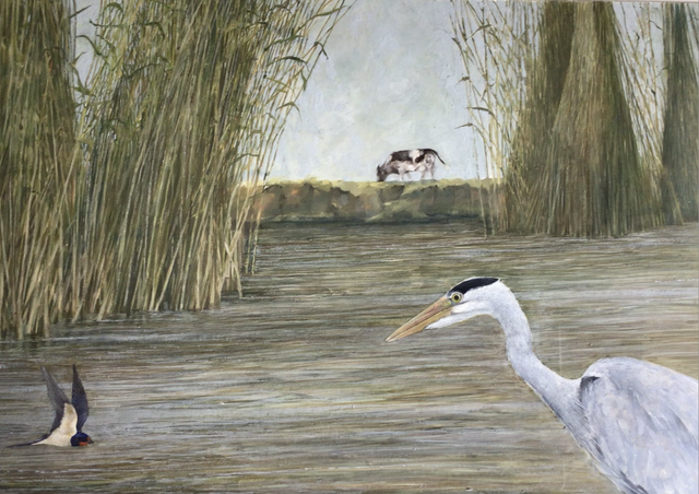 SP01 The First Swallow by Shelagh Popham,  Oil, 14 1/2”x 10”