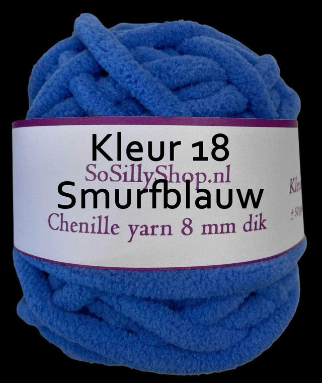 Chenille fluffy yarns 8 mm dik 45 grams