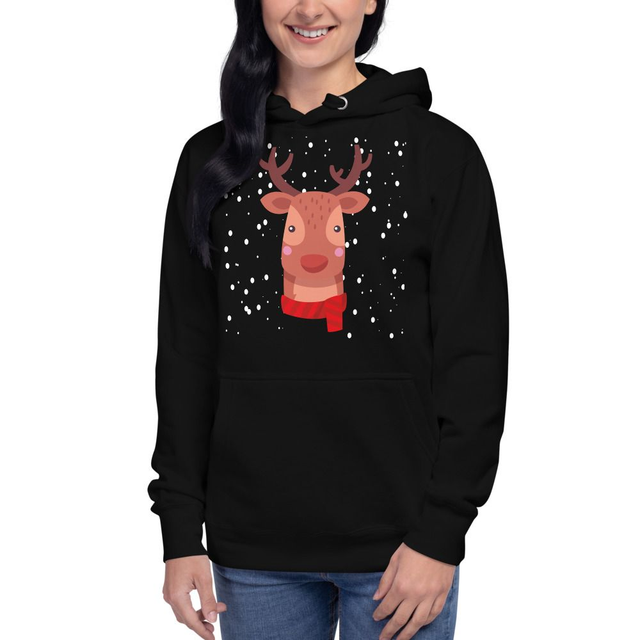Felpa unisex con cappuccio renna