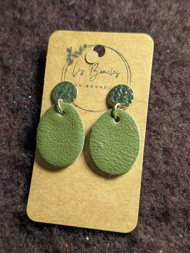 Boucles d'oreilles Aura kaki au005