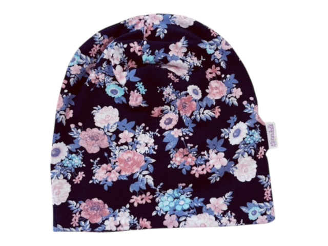 Beanie „Blumen blau“ 
