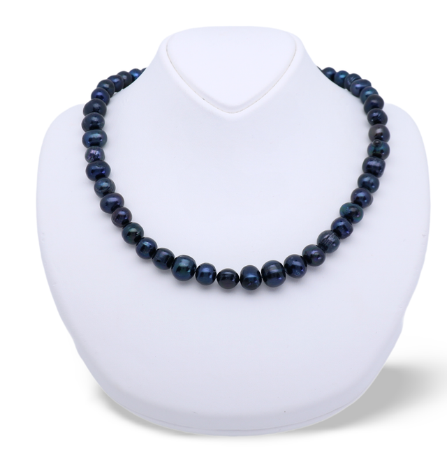 Edle Perlenkette in tiefem Schwarzglanz - Calypso