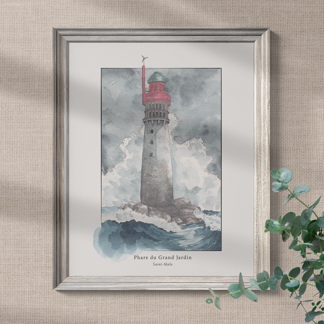 Affiche 40x50 - Bretagne - Tempête au Grand Jardin