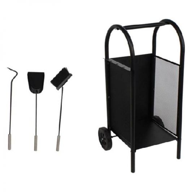 Brennholzträger, Stahl / Kunststoff, 4-teilig - Gratis Versand