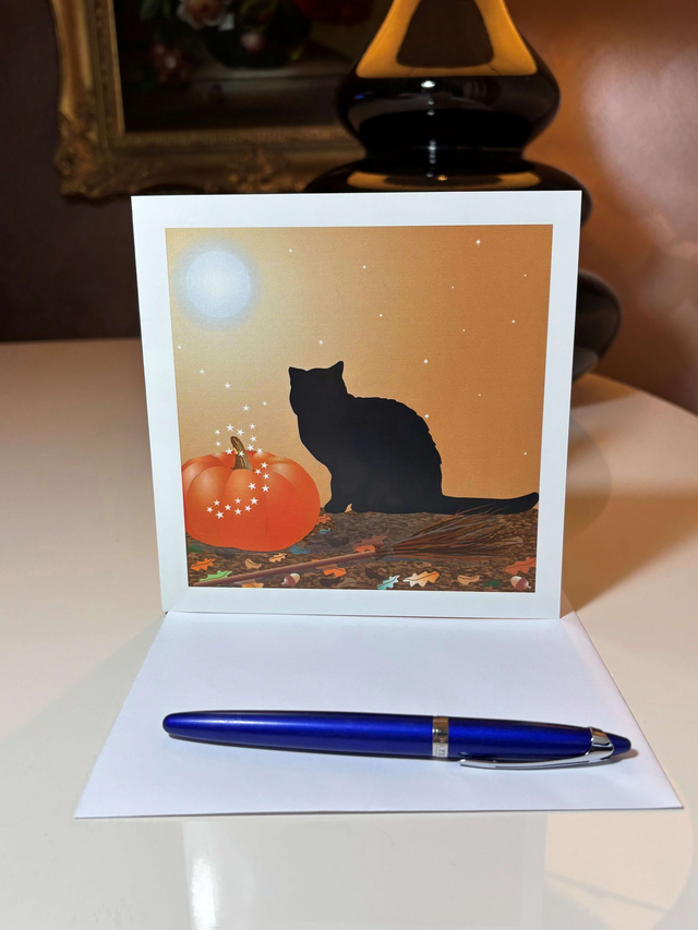 'October Magic' Cat Greetings Card