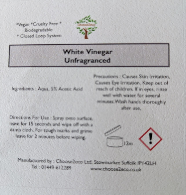 White vinegar - Choose2Eco (per 100ml)