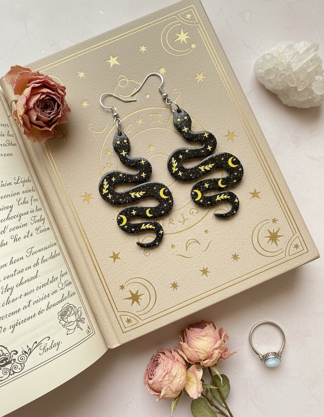 Boucles d'oreilles pendantes serpents