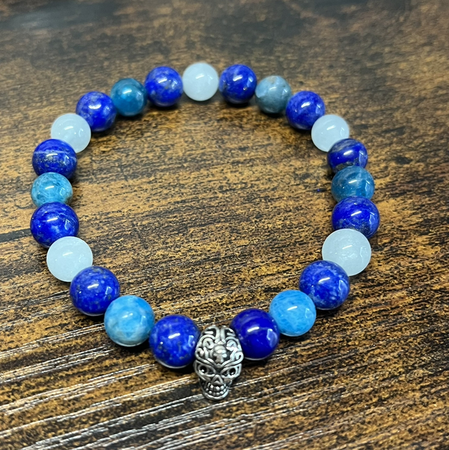 Bracelet Lâcher Prise, Apaisement et Tête de mort 925