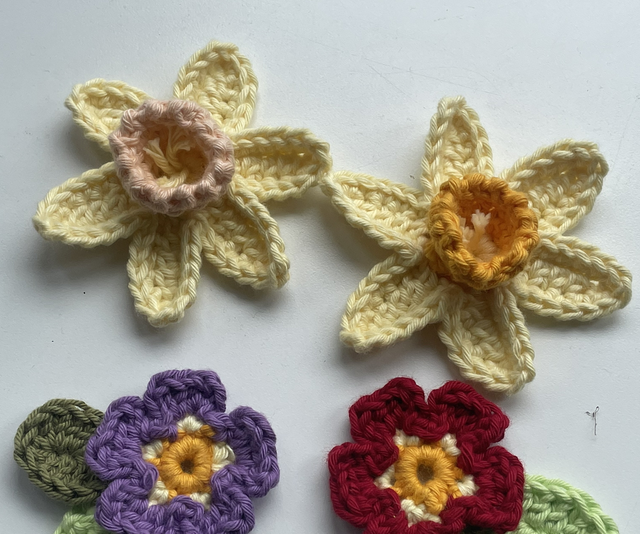 Daffodil or primrose  keyring/ bag charm 