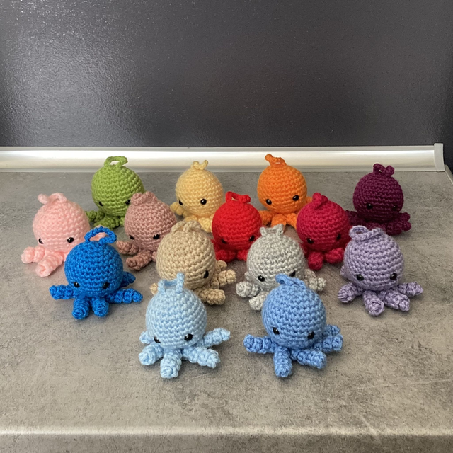 Porte-clés pieuvre au crochet