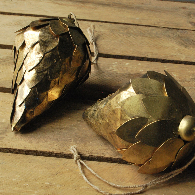 Metal Fir Cone Decoration