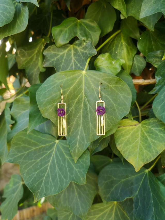 Collection Florale Prune sauvage - Boucles d'oreilles Nathalie