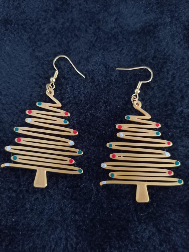 Boucles d'oreilles sapin décoré 