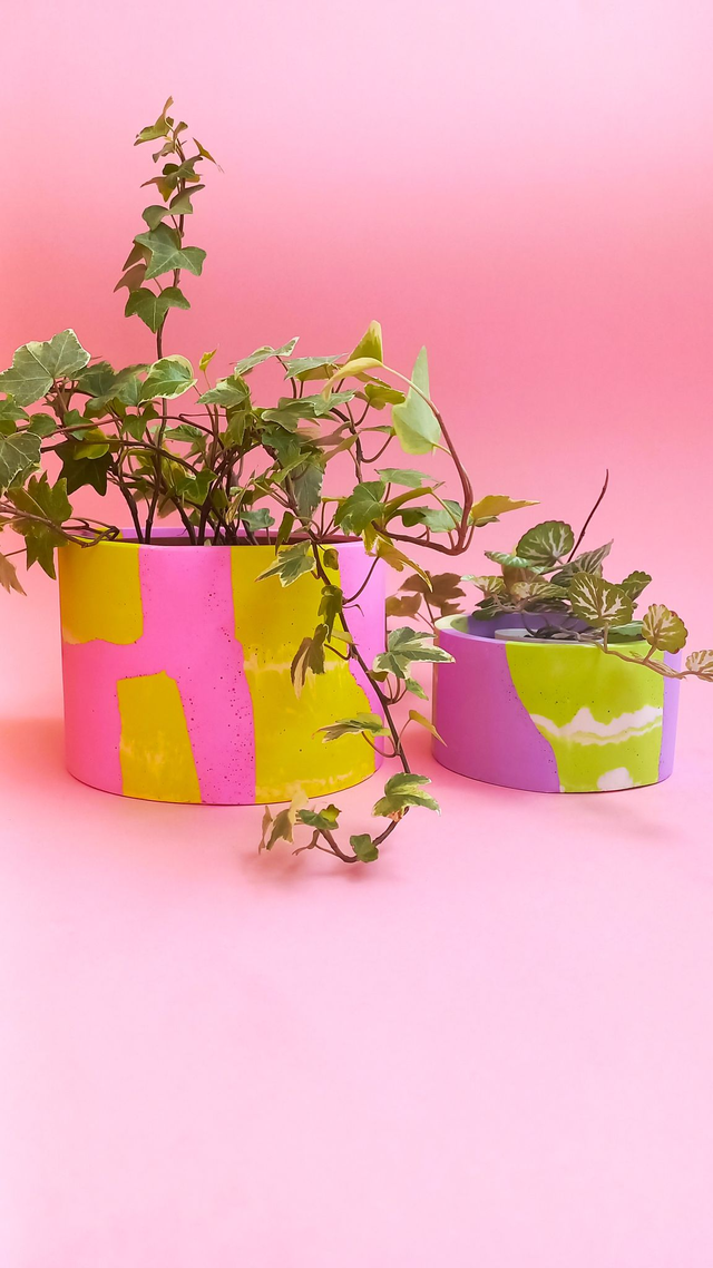 Osłonka na doniczkę, fioletowa doniczka lastryko, pojemnik dekoracyjny