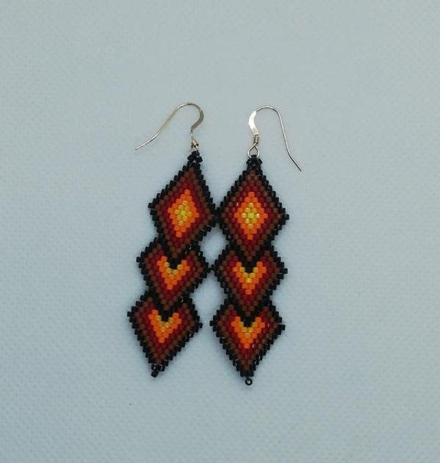 Trio losange noir feu