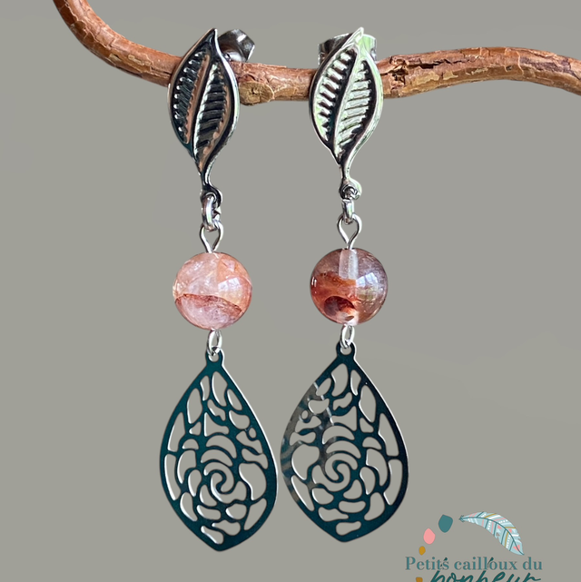 Boucles d’oreilles en Quartz Hémorroïde