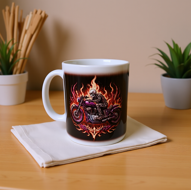 Demon biker ceramic mug 