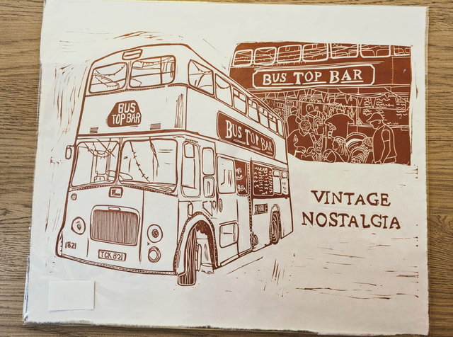 Vintage Nostalgia - Lino Print