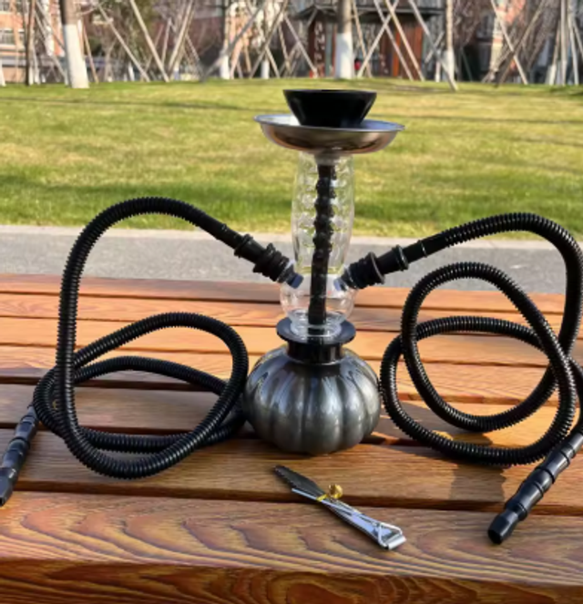 Prachtige Shisha / Waterpijp acryl met dubbele slang (25cm)