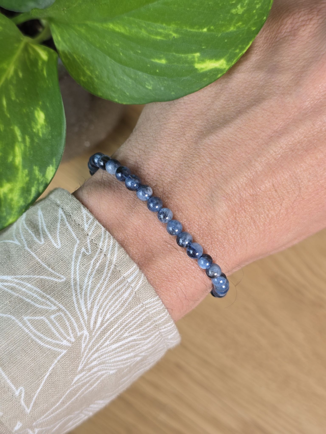 Aigue-marine - Bracelet avec perles de 5 mm