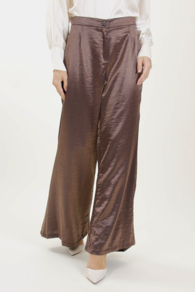 Myastreet Pallazo Pantalon Metal Bronze