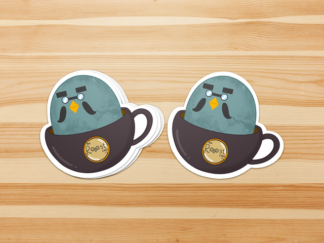 Animal Crossing New Horizons Brewster in a Cup Vinyl Sticker