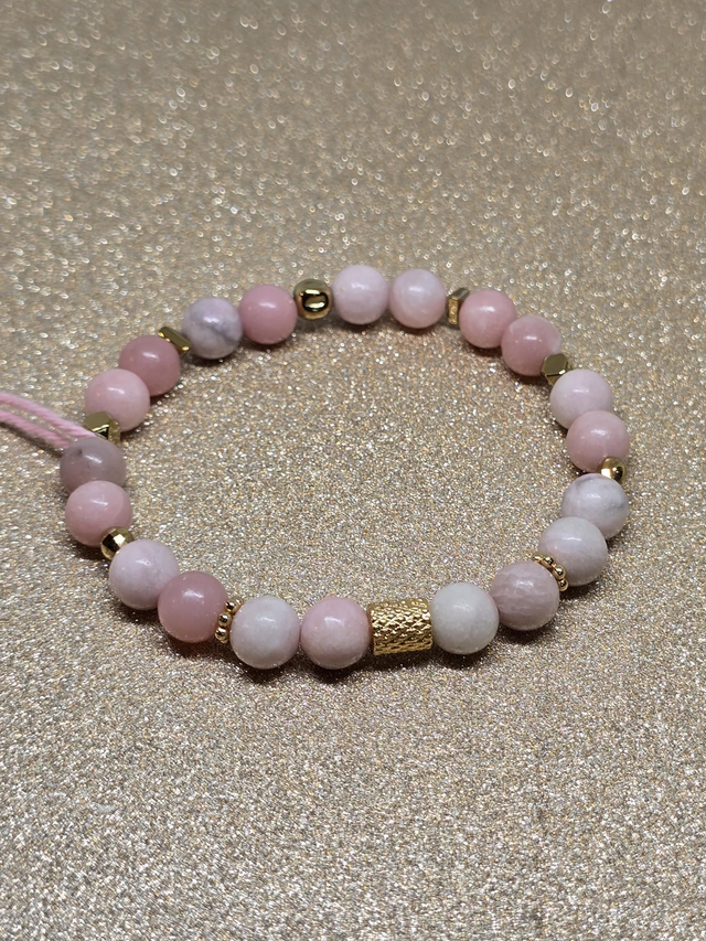 Bracelet Opale rose en 0,8 cm 