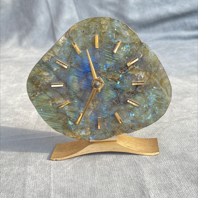 Labradorith Tisch Uhr 