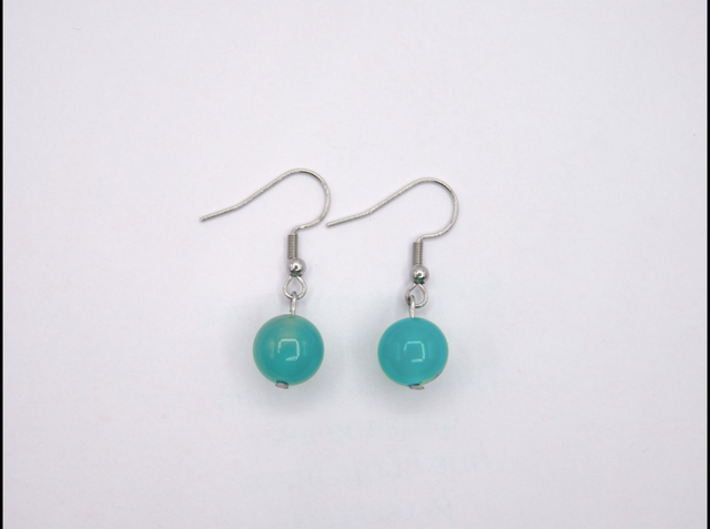Boucles d'oreilles 1 agate bleue