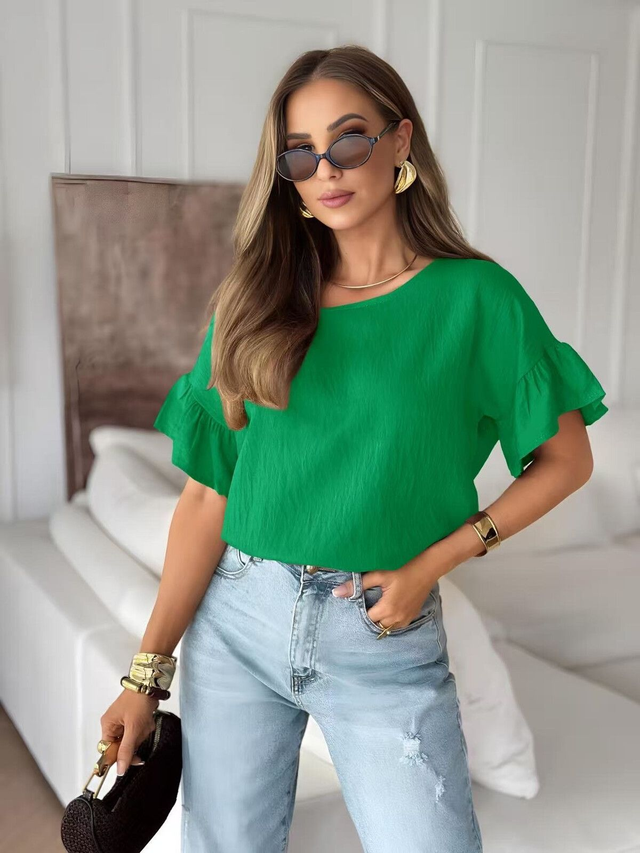 Top volants vert
