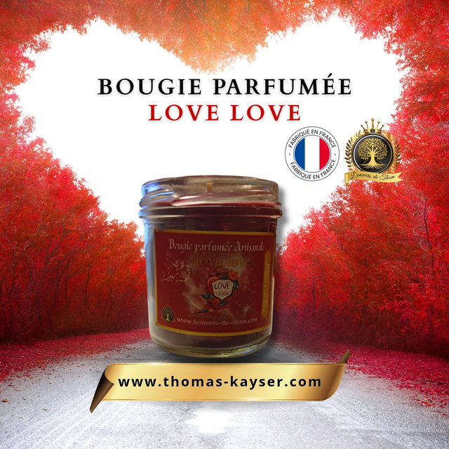 Bougie Artisanale Love Love Cristal de Roche 120g