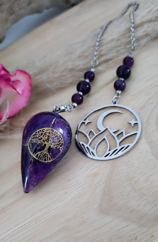Pendule Divinatoire Améthyste Arbre de vie