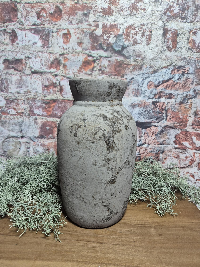 Stenen pot/vaas, grijs