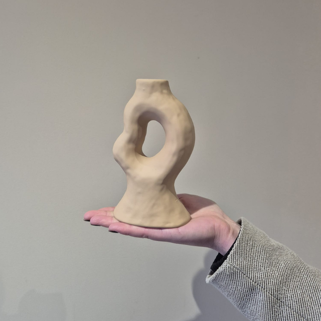 Kandelaar zalm/beige