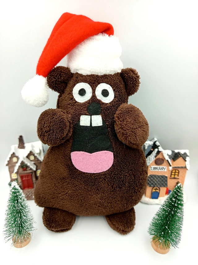 Hód plüss karácsonyi 