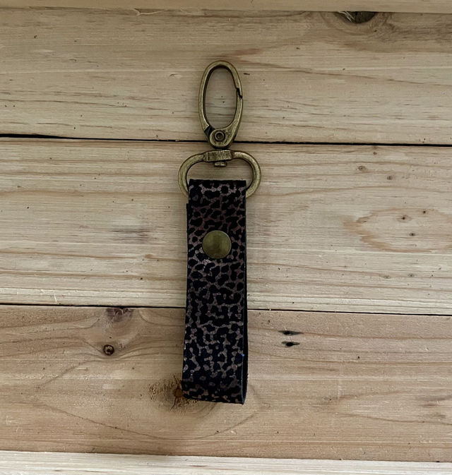 Porte-clefs noir/marron